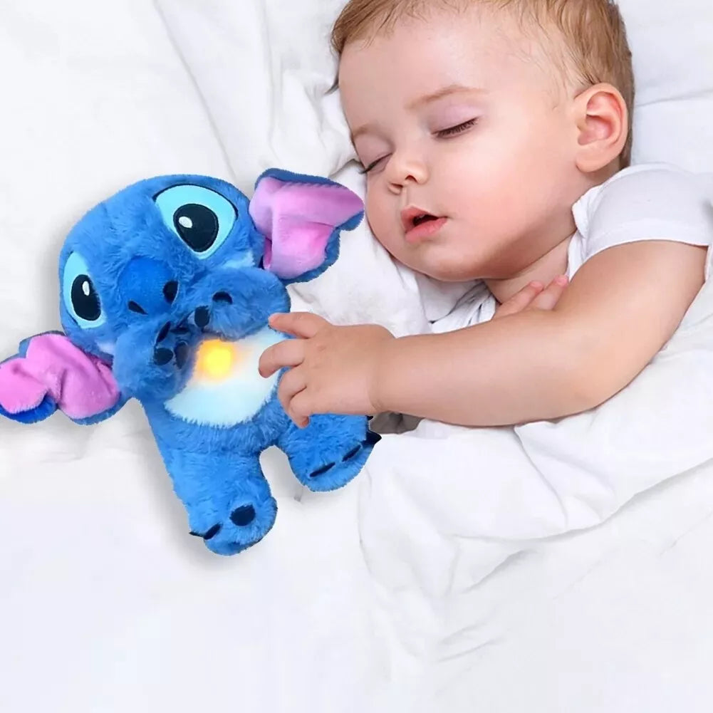 Peluche que respira Stitch con canción de cuna relajante